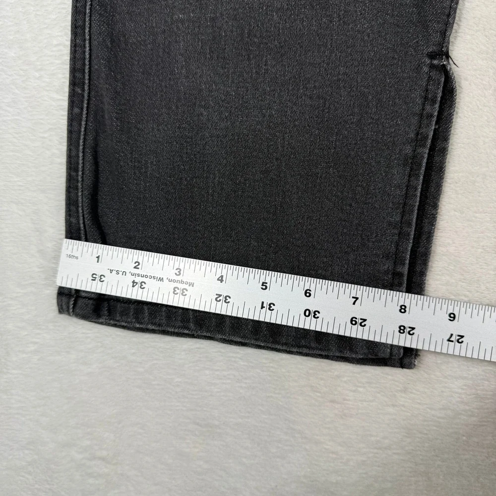 KanCan Womens Cargo Flare Jeans Faded Black Slit Hem BT1400AA-2-SF Sz 8